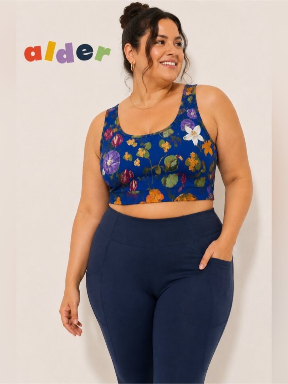 Alder Adventure Performance Cropped Tank Floral Print NWT Women’s 3X